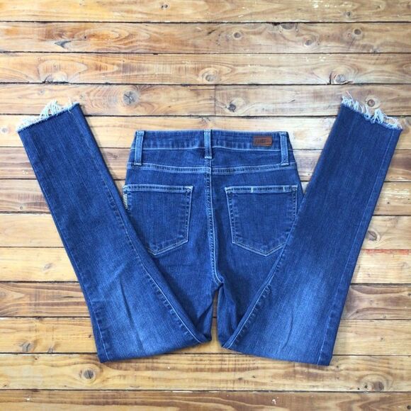 Paige jeans style Rory crop flare high rise skinny jeans raw hems high waisted - Picture 3 of 12